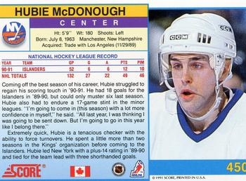 1991-92 Score Canadian English #450 Hubie McDonough Back