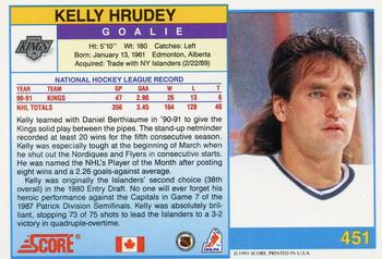 1991-92 Score Canadian English #451 Kelly Hrudey Back