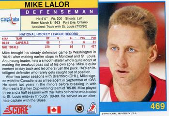 1991-92 Score Canadian English #469 Mike Lalor Back