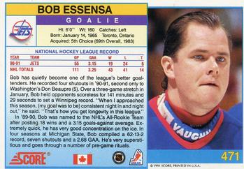 1991-92 Score Canadian English #471 Bob Essensa Back