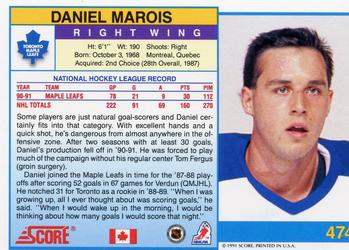 1991-92 Score Canadian English #474 Daniel Marois Back