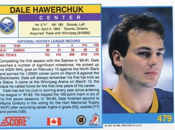 1991-92 Score Canadian English #479 Dale Hawerchuk Back