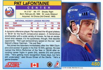 1991-92 Score Canadian English #480 Pat LaFontaine Back