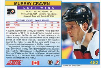 1991-92 Score Canadian English #482 Murray Craven Back