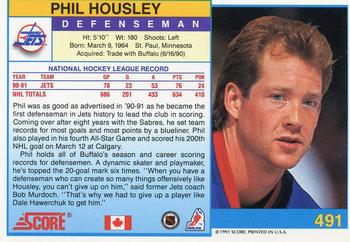 1991-92 Score Canadian English #491 Phil Housley Back