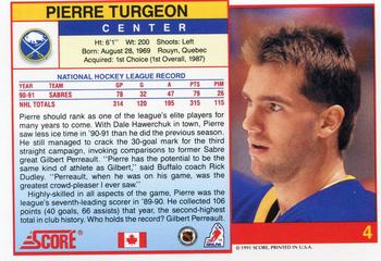 1991-92 Score Canadian English #4 Pierre Turgeon Back