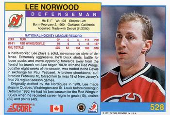 1991-92 Score Canadian English #528 Lee Norwood Back
