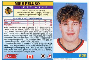1991-92 Score Canadian English #529 Mike Peluso Back