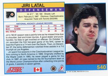 1991-92 Score Canadian English #540 Jiri Latal Back