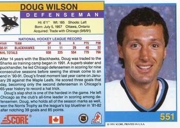1991-92 Score Canadian English #551 Doug Wilson Back