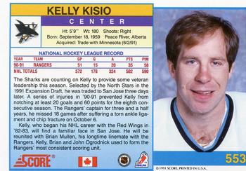 1991-92 Score Canadian English #553 Kelly Kisio Back