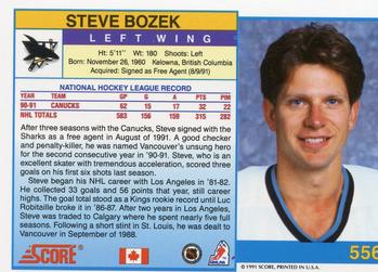 1991-92 Score Canadian English #556 Steve Bozek Back