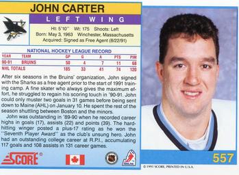 1991-92 Score Canadian English #557 John Carter Back