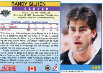 1991-92 Score Canadian English #566 Randy Gilhen Back