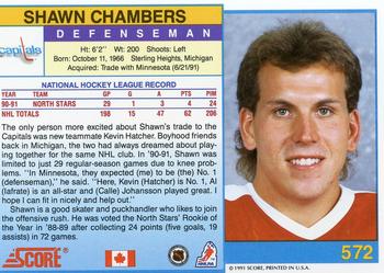 1991-92 Score Canadian English #572 Shawn Chambers Back