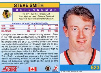 1991-92 Score Canadian English #623 Steve Smith Back