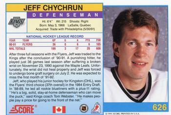1991-92 Score Canadian English #626 Jeff Chychrun Back