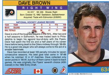 1991-92 Score Canadian English #634 Dave Brown Back