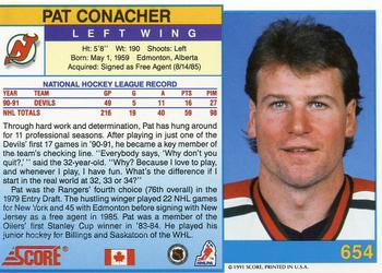 1991-92 Score Canadian English #654 Pat Conacher Back