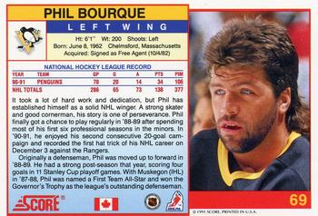 1991-92 Score Canadian English #69 Phil Bourque Back