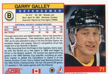 1991-92 Score Canadian English #71 Garry Galley Back