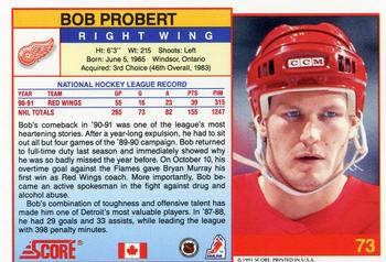 1991-92 Score Canadian English #73 Bob Probert Back