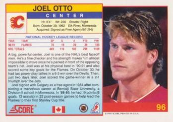 1991-92 Score Canadian English #96 Joel Otto Back