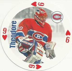 1998-99 Bicycle NHL Hockey Aces Goalies #9♥ Jose Theodore Front