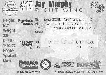1997-98 Starzsports Louisiana Ice Gators (ECHL) #NNO Jay Murphy Back