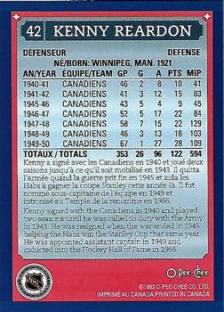 1992-93 O-Pee-Chee Montreal Canadiens Hockey Fest #42 Ken Reardon Back