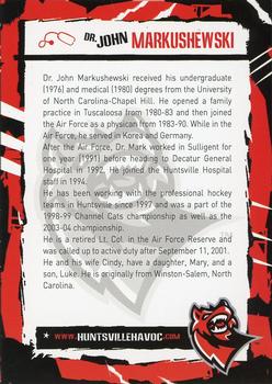 2004-05 Huntsville Havoc (SPHL) #NNO Dr. John Markushewski Back