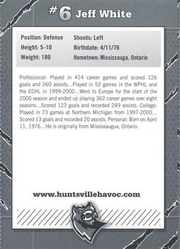 2009-10 Huntsville Havoc (SPHL) #NNO Jeff White Back