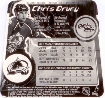 1999-00 Kraft / Post Collection - Cheez Whiz Kid Playoff Rookies #NNO Chris Drury Back