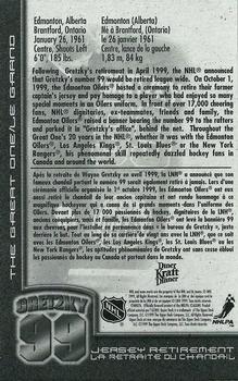 1999-00 Kraft / Post Collection - Kraft Dinner The Great One #4 Wayne Gretzky Back