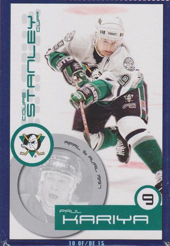 1999-00 Kraft / Post Collection - Kraft Dinner Great Stanley Cup Playoff Moments of the 1990's (Black Back) #10 Paul Kariya Front