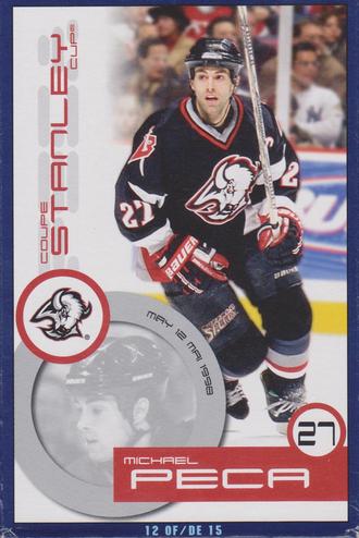 1999-00 Kraft / Post Collection - Kraft Dinner Great Stanley Cup Playoff Moments of the 1990's (Black Back) #12 Michael Peca Front