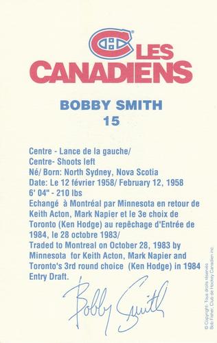 1988-89 Montreal Canadiens #NNO Bobby Smith Back