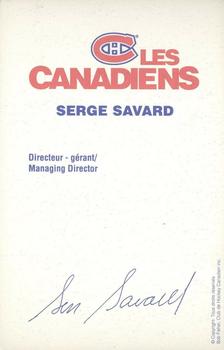 1988-89 Montreal Canadiens #NNO Serge Savard Back
