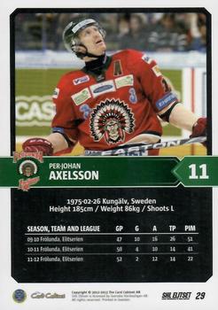 2012-13 SHL Elitset #29 P.J. Axelsson Back