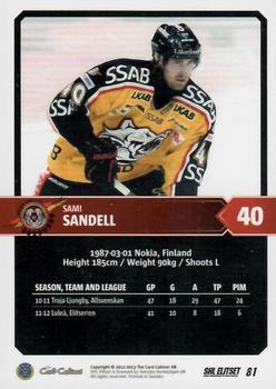2012-13 SHL Elitset #81 Sami Sandell Back