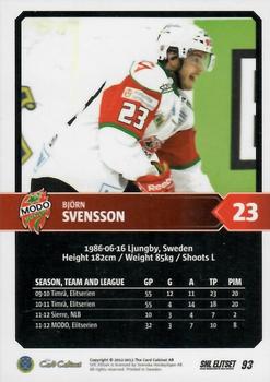 2012-13 SHL Elitset #93 Björn Svensson Back