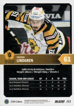 2012-13 SHL Elitset #111 Fredrik Lindgren Back