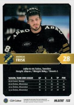 2012-13 SHL Elitset #155 Andreas Frisk Back