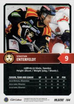 2012-13 SHL Elitset #164 Sebastian Enterfeldt Back