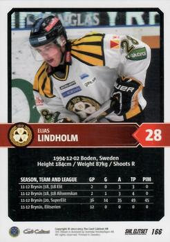2012-13 SHL Elitset #166 Elias Lindholm Back