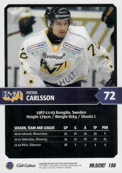 2012-13 SHL Elitset #198 Patrik Carlsson Back