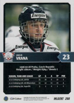 2012-13 SHL Elitset #208 Jakub Vrana Back
