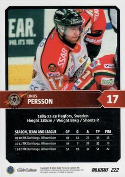2012-13 SHL Elitset #222 Linus Persson Back