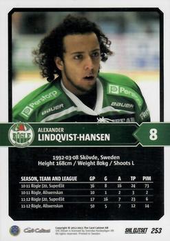 2012-13 SHL Elitset #253 Alexander Lindqvist-Hansen Back