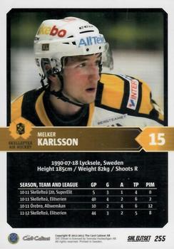 2012-13 SHL Elitset #255 Melker Karlsson Back